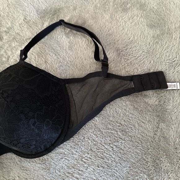 Victoria's Secret Black Lace Lined Demi Bra Underwire Women's 34 DDD 34F - Picture 2 of 4